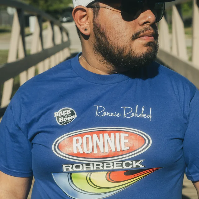 Retro NASCAR-style comedy tee