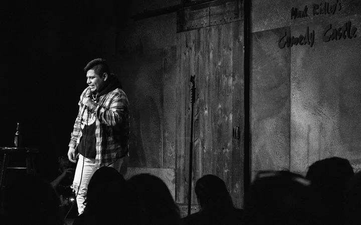 Ronnie Rohrbeck on stage at Mark Ridley's Comedy Castle